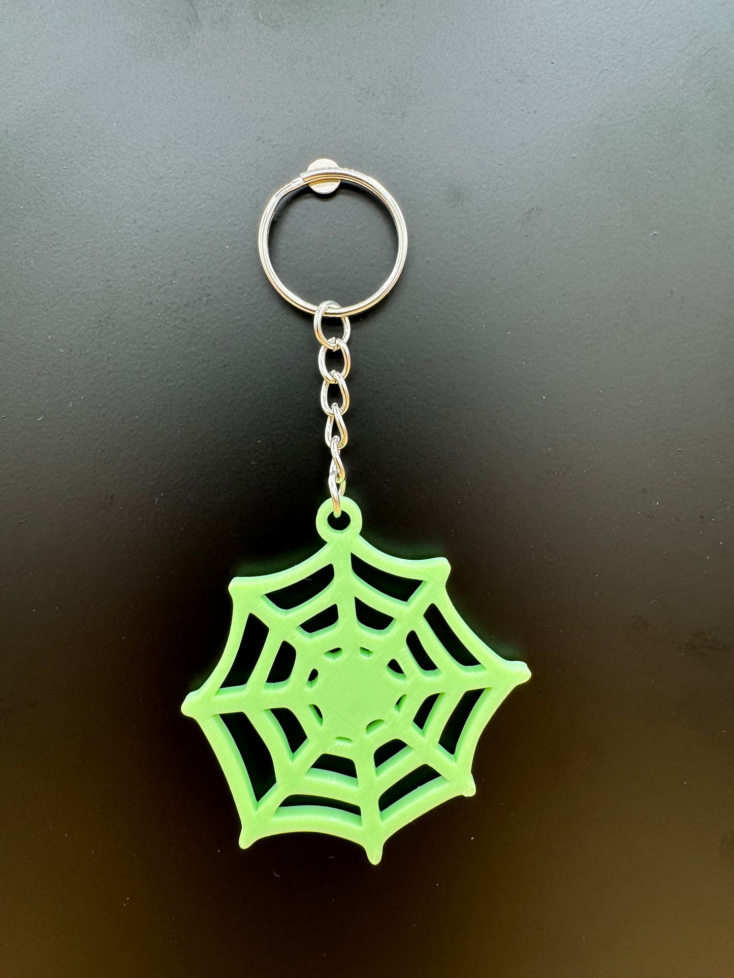 Green Glow Web Keychain