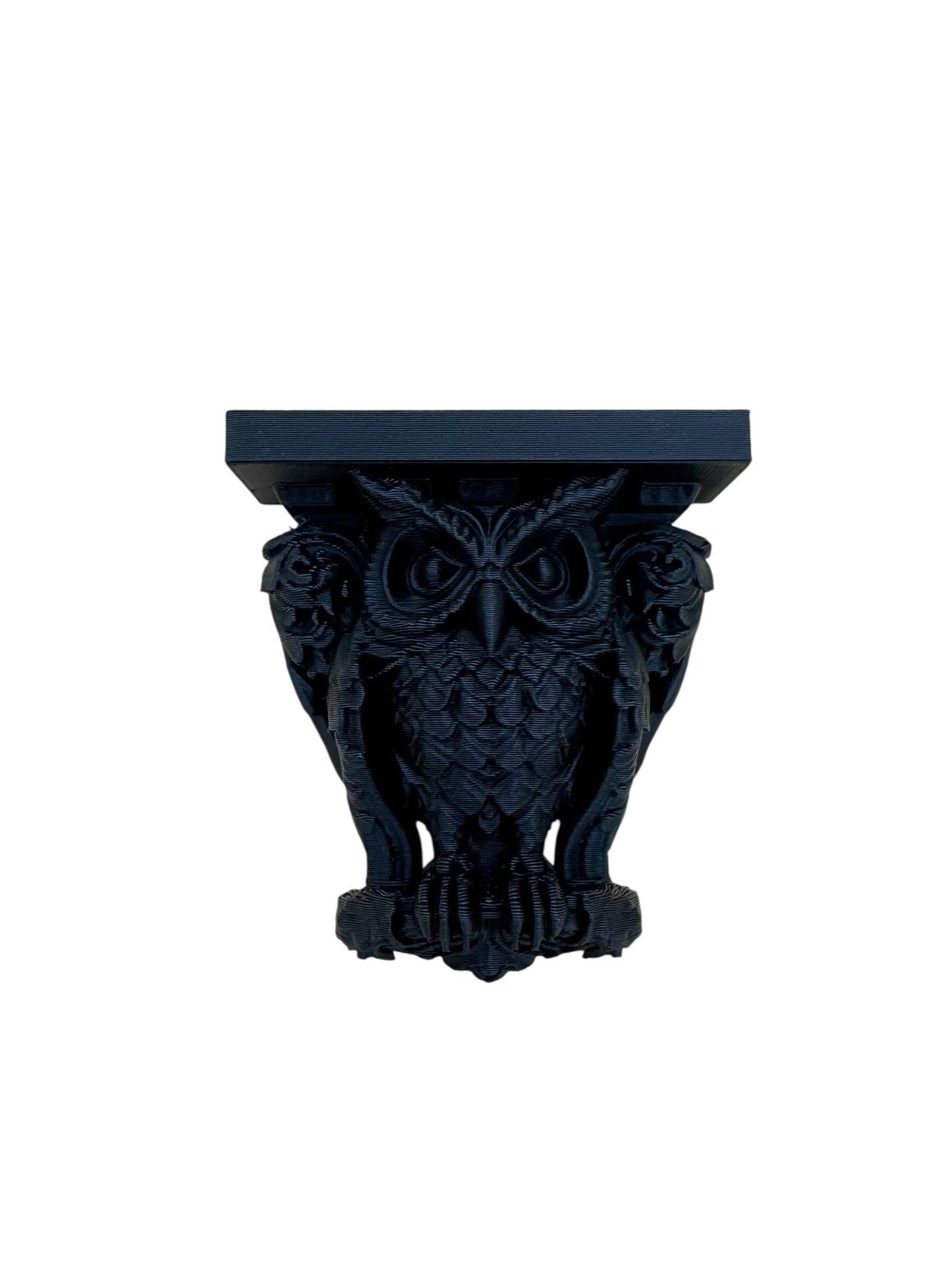 Owl Corbel Scrollwork shelf for jumping spiders