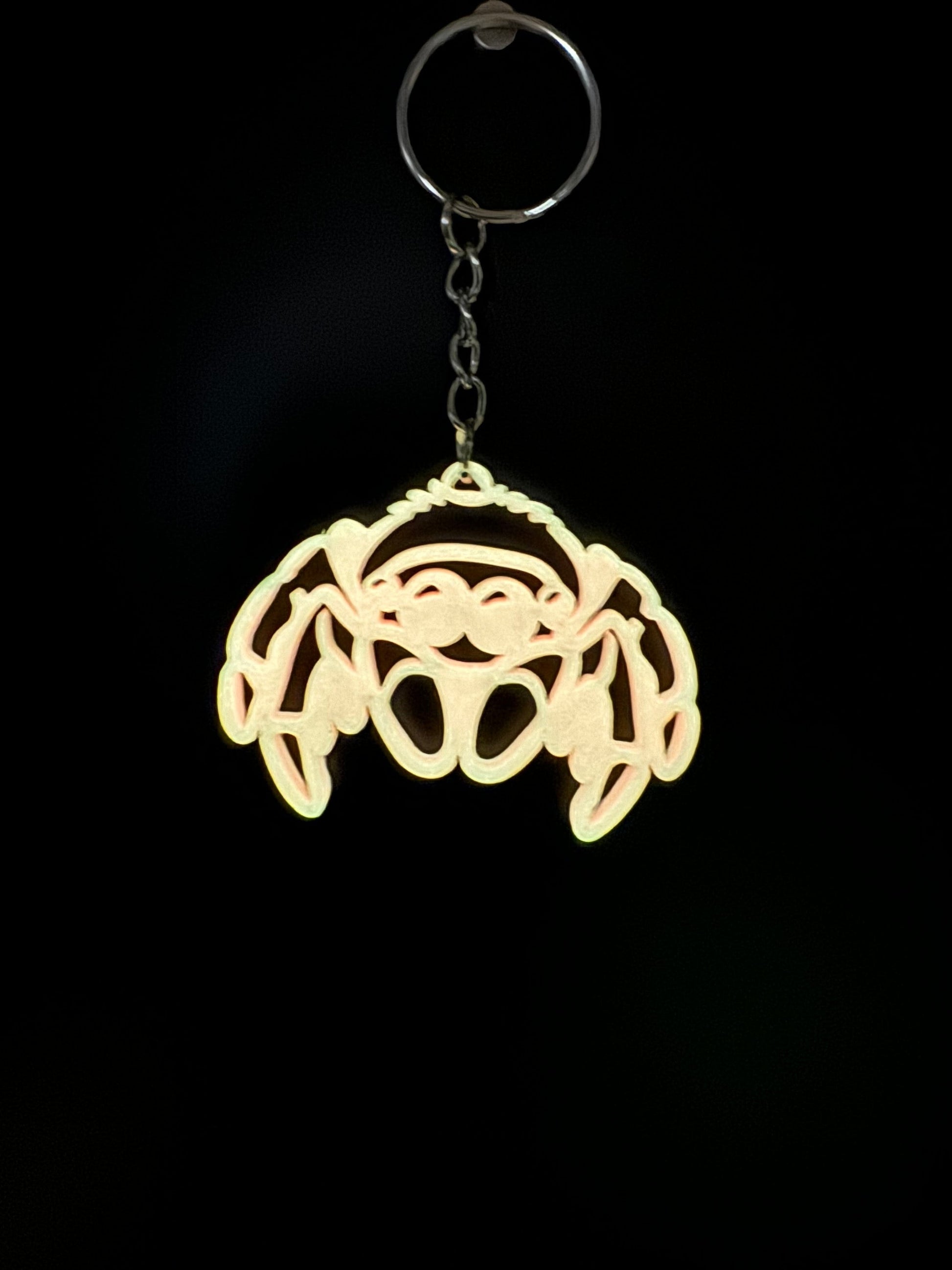 Glow Pink Jumping Spider Keychain