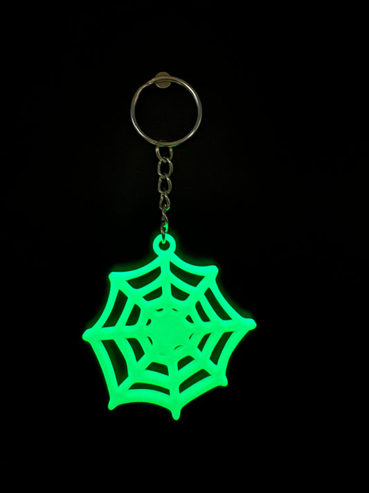 Green Glow Web Keychain