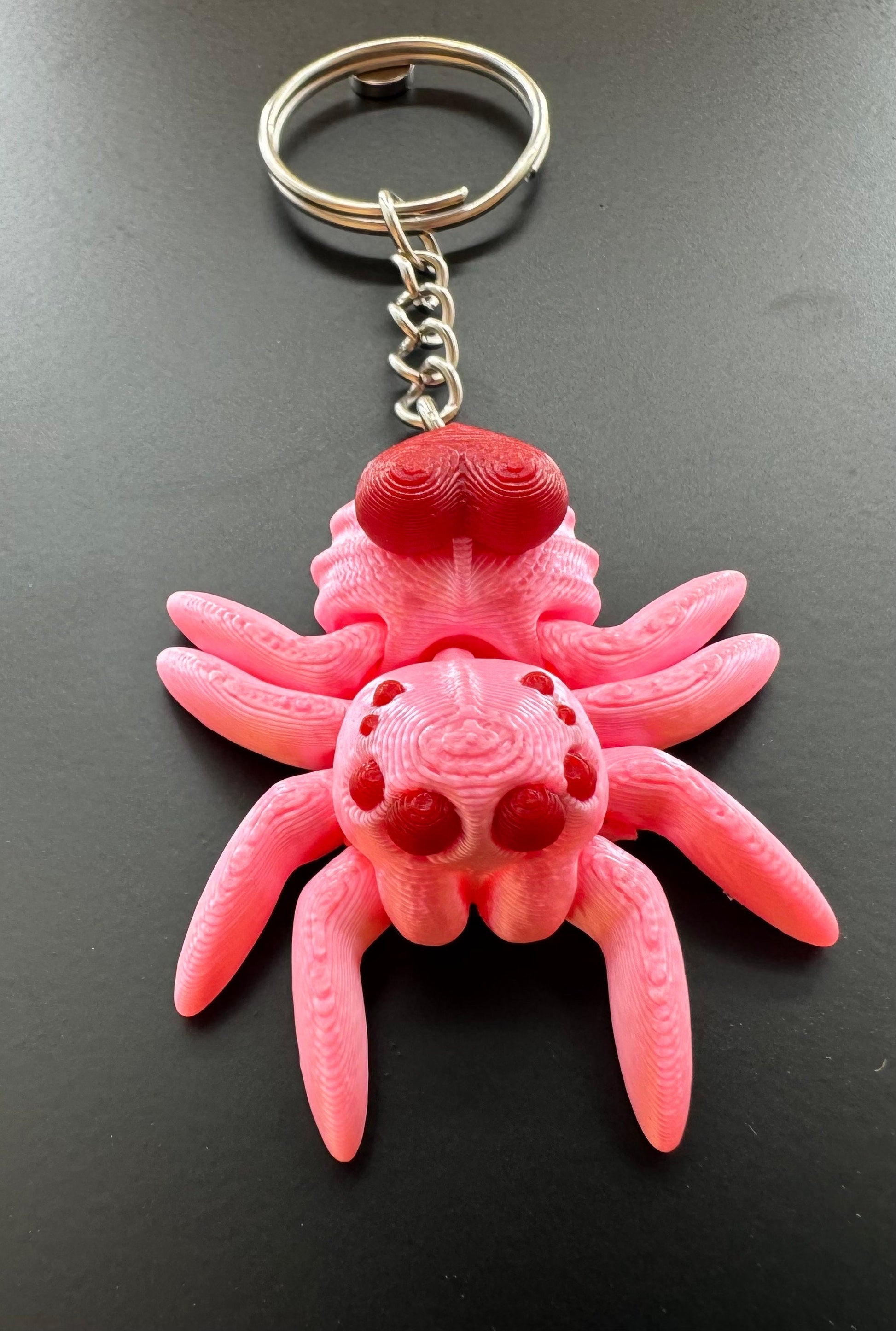 Heart jumping spider keychain