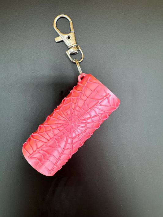 Pink Protective keychain case for disposable lighter