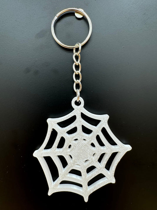 Silk White Web Keychain