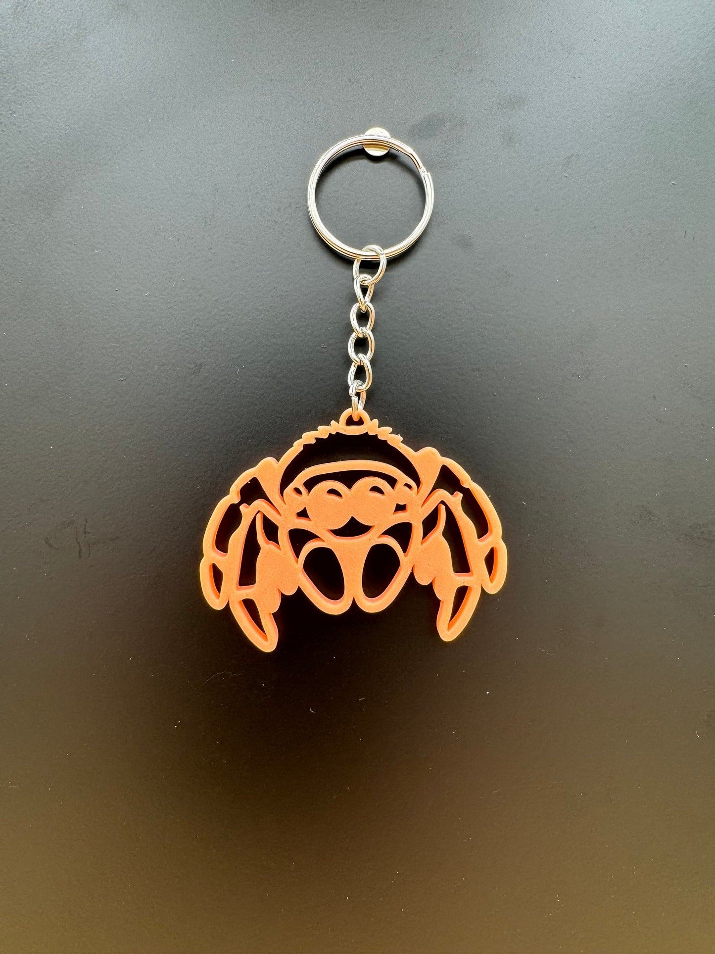 Glow Orange Jumping Spider Keychain