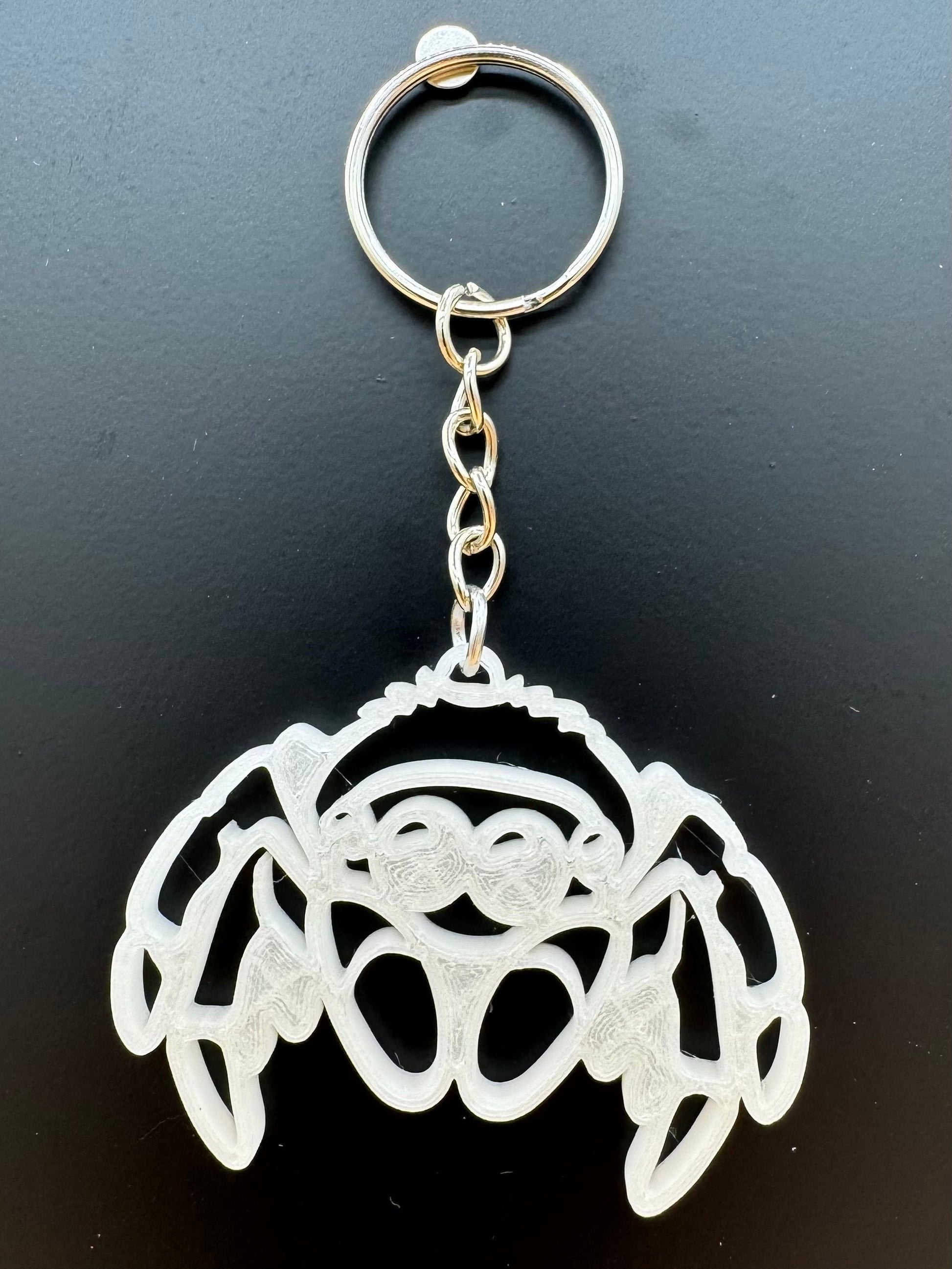 Glow White Jumping Spider Keychain