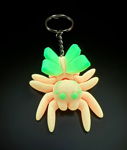 Glow Fairy jumping spider keychain