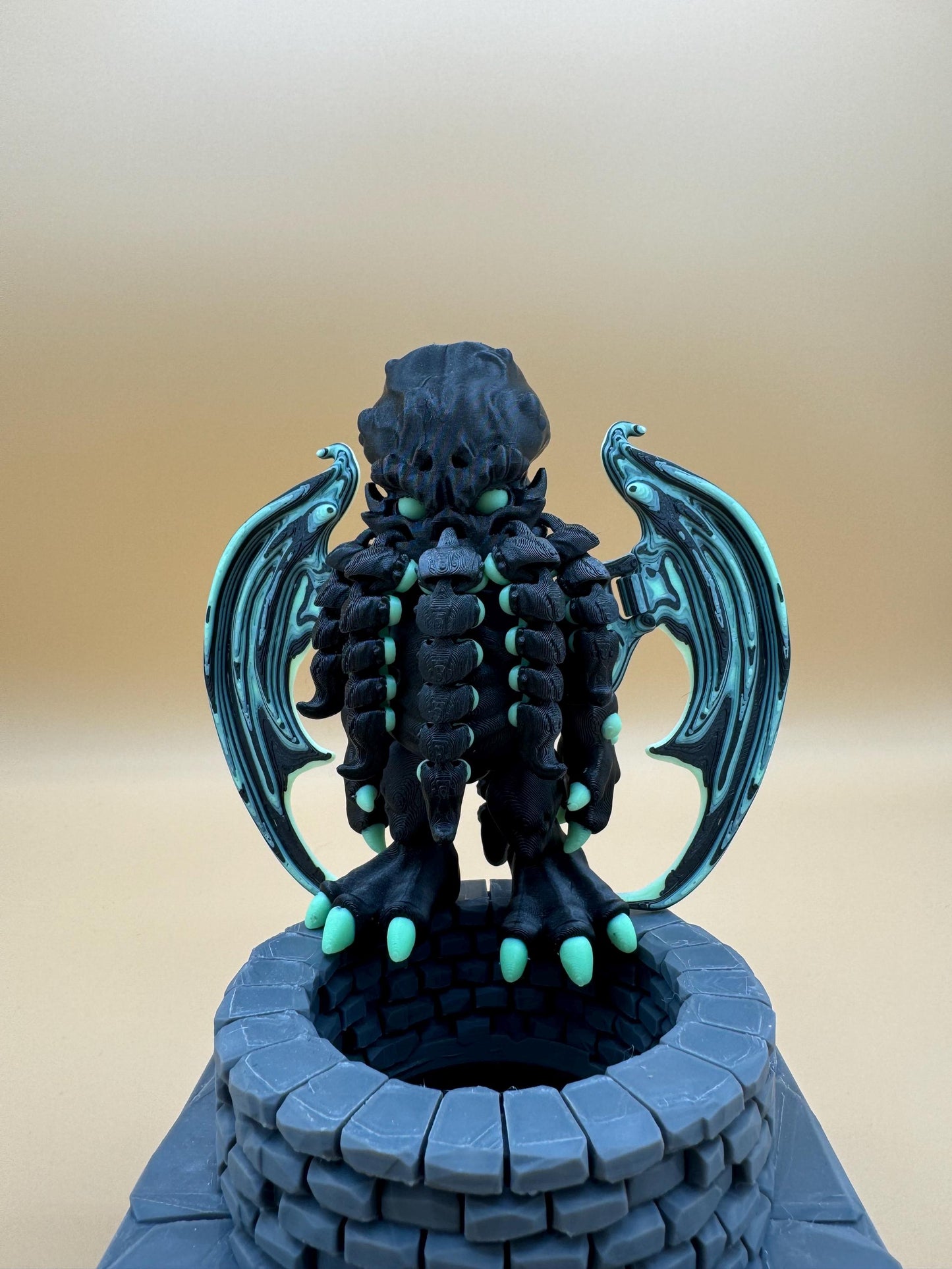 Glow-in-the-dark, 3D printed Articulating “Cthulhu” Toy