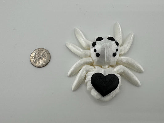 Articulating heart Jumping Spider Toy