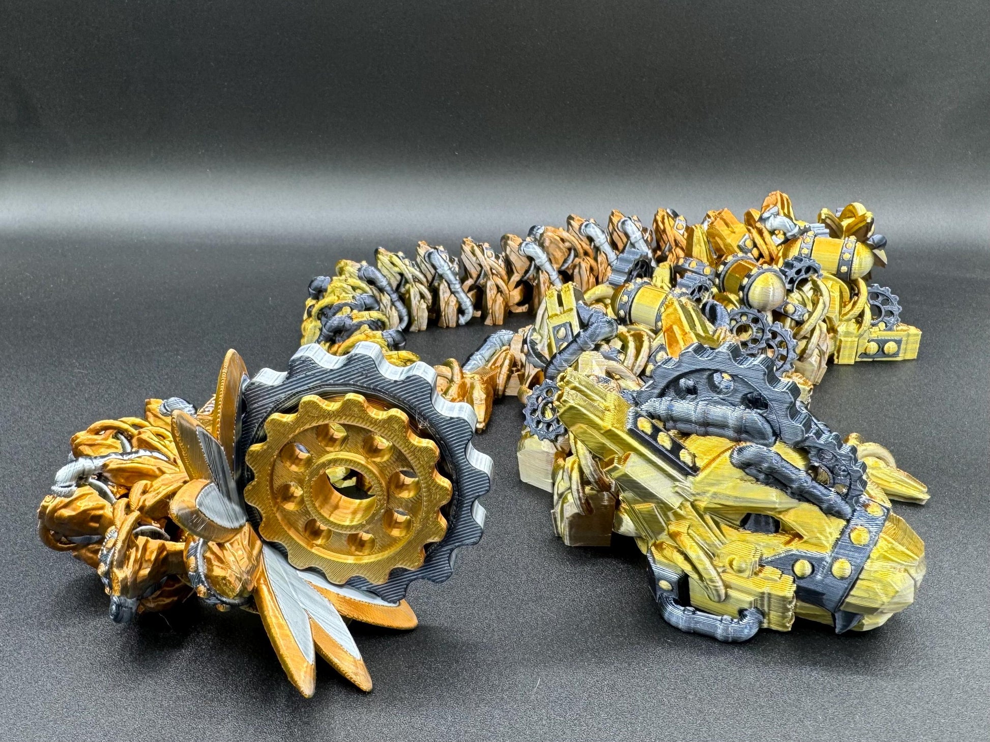 Steampunk 33” Articulating 3D printed Dragon