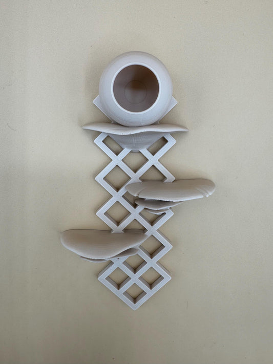 Mushroom lattice hide/ ledge for jumping spiders *Built In Magnet*
