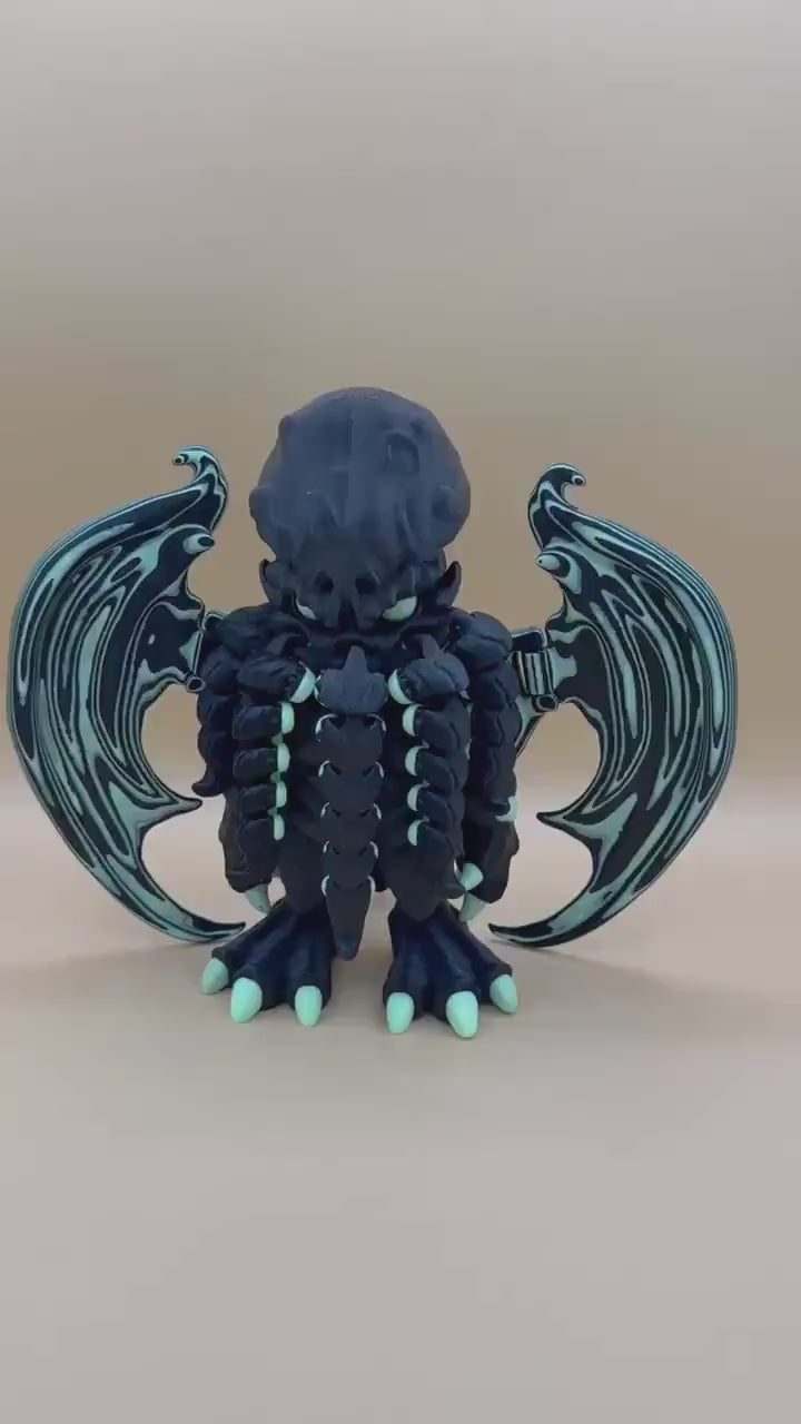 Large Glow-in-the-dark, 3D printed Articulating “Cthulhu”  Toy