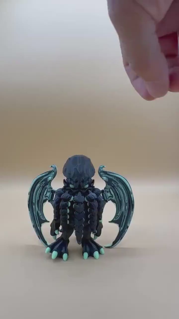 Glow-in-the-dark, 3D printed Articulating “Cthulhu”  Toy